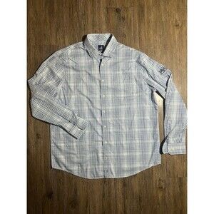 Johnnie O Prep Formance Shirt Men XL L/S Button Down Blue Check Firethorne Golf